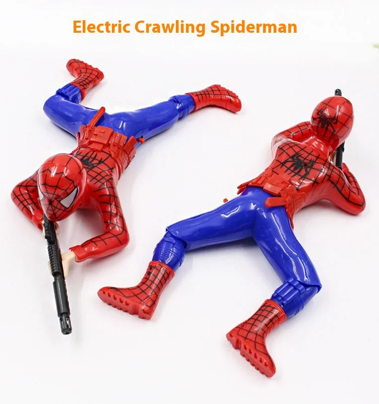 Marvel Peripheral  Crawling Toy Spider Man Captain America Hulk With Gun Crawling Model With Lights Children's Crawling Toy