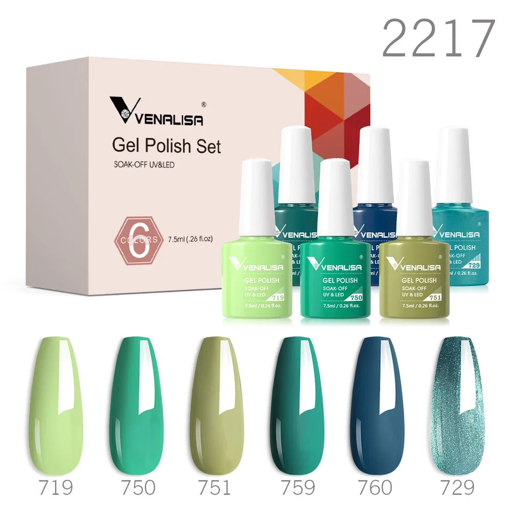 6pcs/kit VENALISA Collection de couleurs de Noël Ongles d’hiver