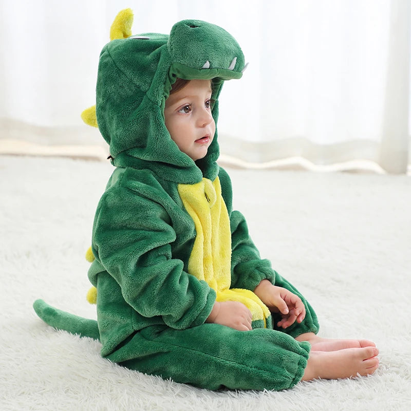 Winter Baby Rompers Baby Pijamas Halloween Ghost Bat Shark Deer Animal Cartoon Hooded Jumpsuits Cosplay Costume Boys Girl Pajama