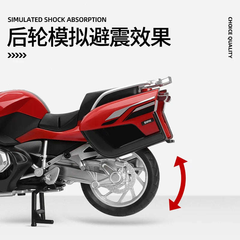 MSZ CCA 1:12 BMW R1250RT with base alloy die-cast car motorcycle model, toy gift giving, die-cast static motorcycle model