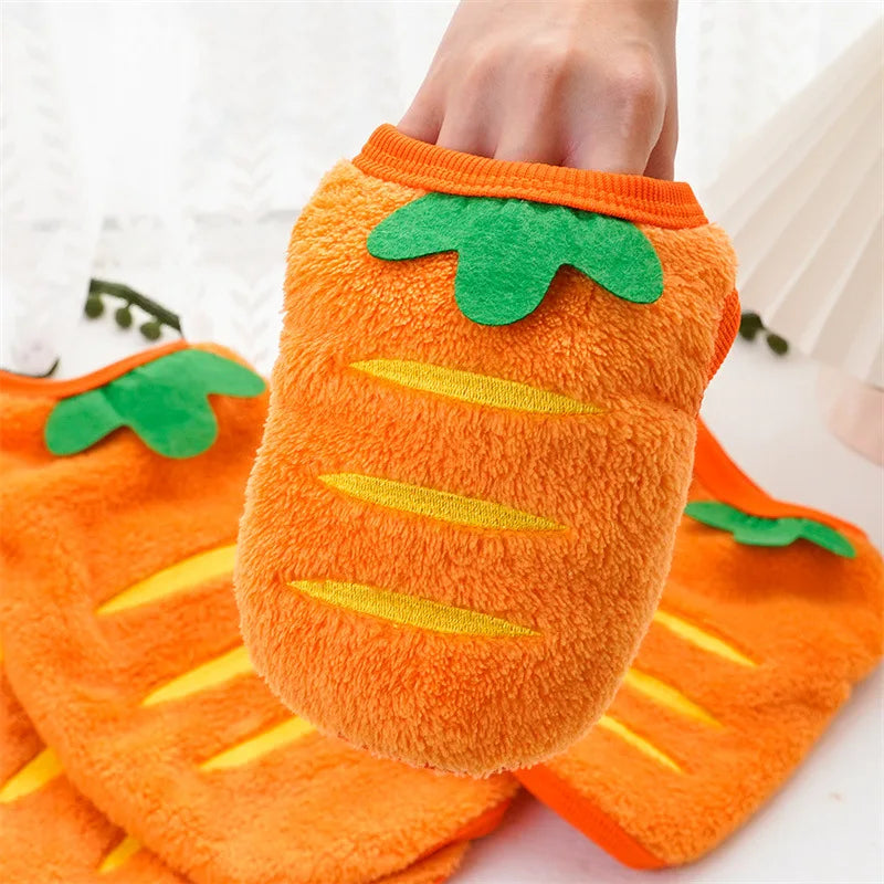 New Pet Dog Winter Warm Carrot Clothes Dog Plus Fleece Sweater Cat Clothing Supplies Designer Dog Clothes Cat Clothes
