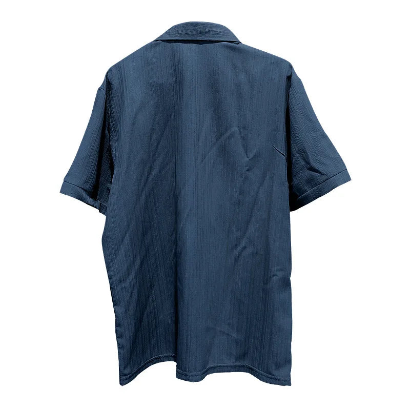 Summer European and American Style Men's Clothing Short Sleeve Cardigan Suit Men's Casual Loose Short Sleeves Shorts Beach Suit