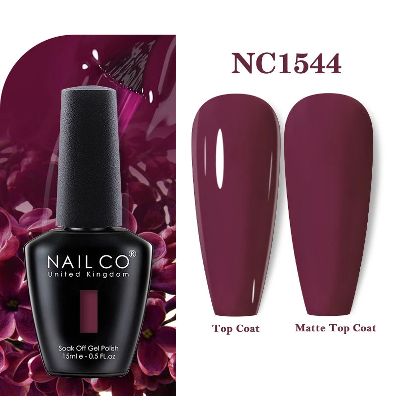 NAILCO Vernis Semi Permanent UV Gel Nail Polish Black White Color Nails Art Manicure TOP BASE Varnish Hybrid Nail Professionals