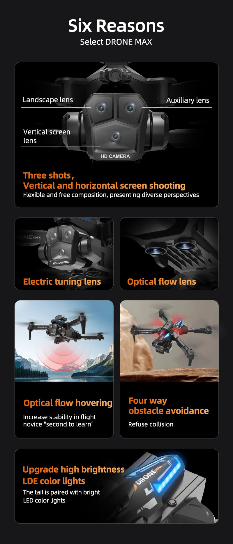 New C10 Drone HD light Flow positioning Obstacle Avoidance gesture photography Foldable quadcopter toy Halloween, Thanksgiving,
