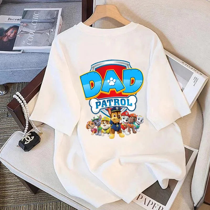 Paw Patrol Summer Tops Cotton T-shirt White Shirt Print Women Cartoons Fashion Black Clothes Man Adult Tee Short Sleeve Clothing
