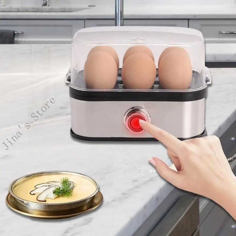 Electric Eggs Cooker Automatic Rapid Boiler 200W Stainless Steel Eggs Steamer with Warming Function Kitchen Accessory