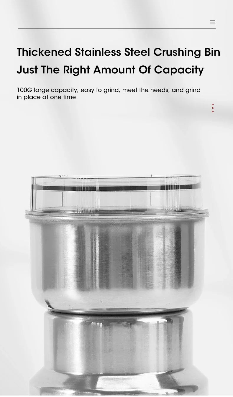 Mini Electric Grinder Household 300ml Ultrafine Baby Food Pulverizer Coffee Grinder Spice Pepper Grinder Grain Mill 4 Blades