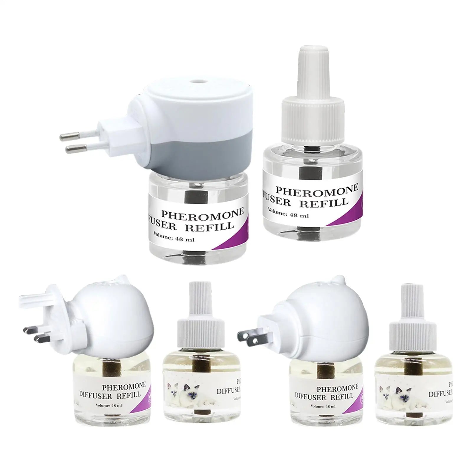 Pet Pheromone Diffuser To Calm Cats Long-Lasting Cat Pheromone Diffuser Quiet Comfort Supplies Stress Plug For Travel Kitten