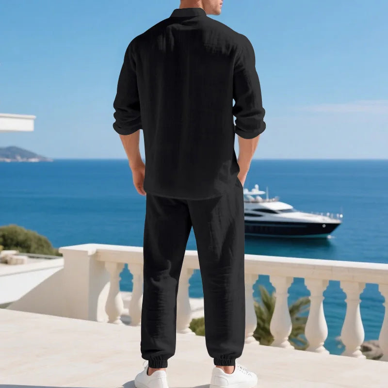 Ensemble en lin lâche américaine Automne