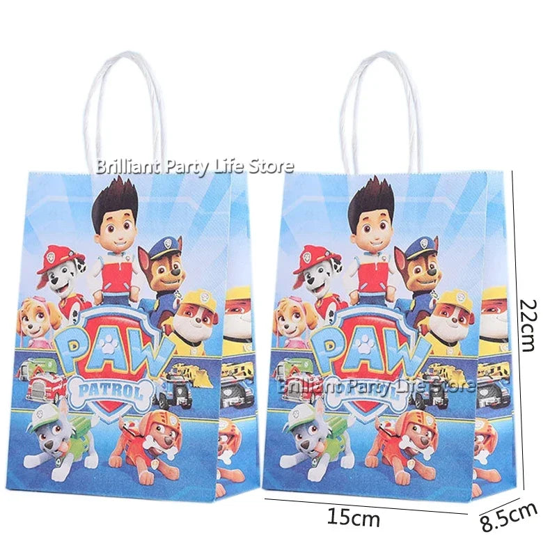 Paw Patrol Cartoon Gift Bag Shopping Bag Candy Biscuit Storage Bag Portable Handbag Pouch Party Supplies Baby Shower