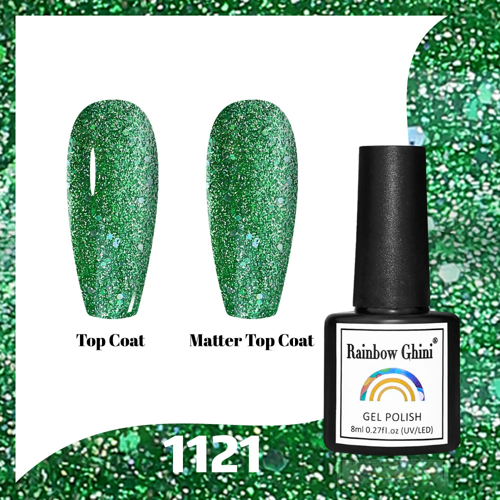 Gel Vernis à ongles semis permanents Paillettes 8Ml 150 couleurs