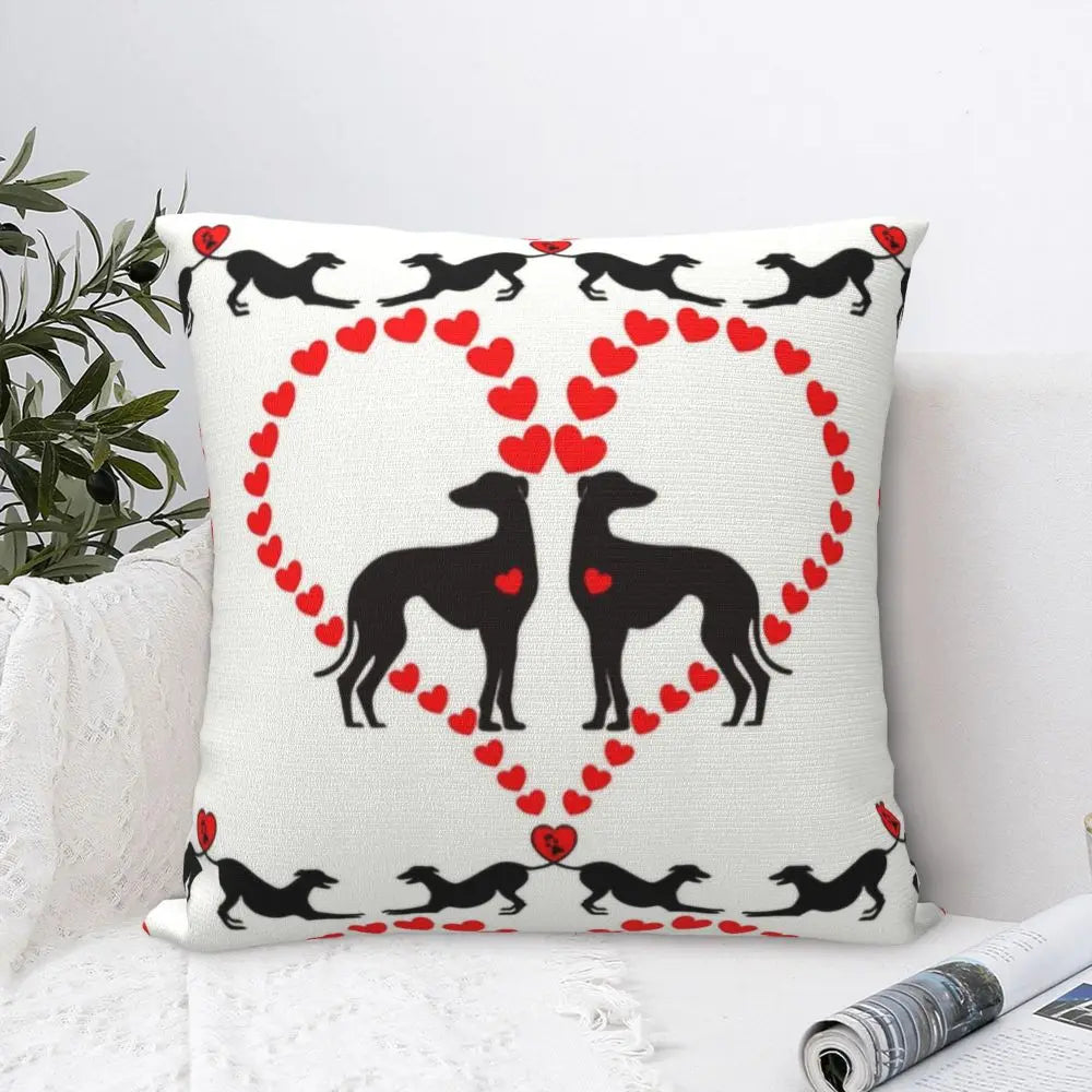 Custom Cute Whippet Greyhound Pillow Case Decor Home Hound Dog Luxury Cushion Cover Car Pillowcase