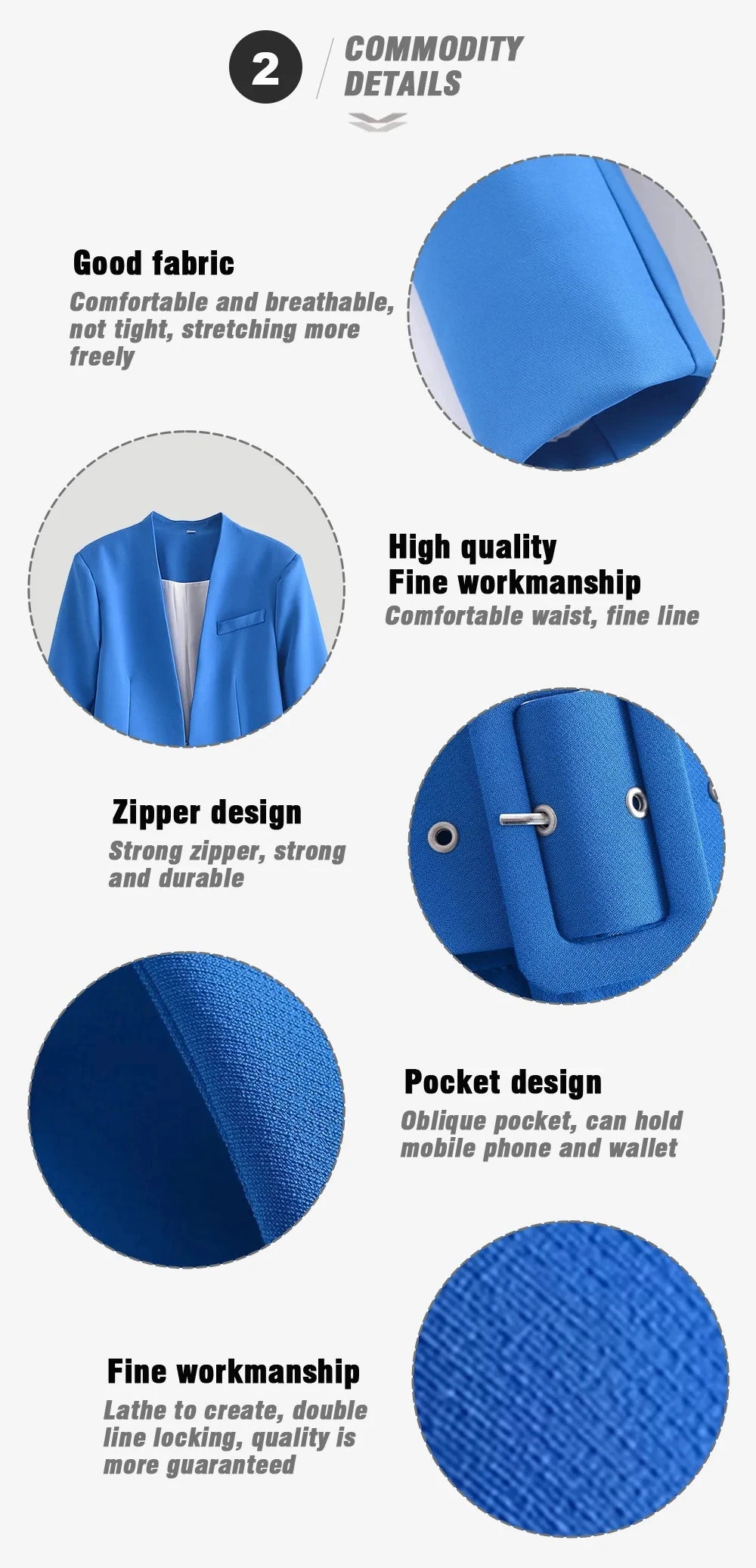 Ensemble 2 pièces pantalon taille haute et veste de bureau