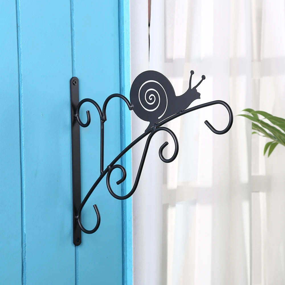 11.8inch Hanging Plant Bracket Iron Decorative Wall Hanger Hooks Black Iron Plant Hanger Bracket for Flower Baskets Wind Chimes