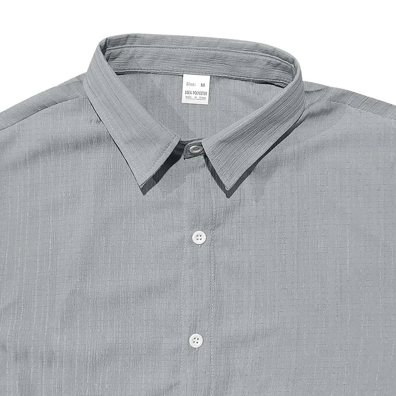 Summer European and American Style Men's Clothing Short Sleeve Cardigan Suit Men's Casual Loose Short Sleeves Shorts Beach Suit