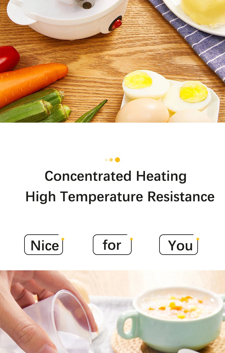 Smart Egg Cooker Electric Egg Boiler Steamer Poacher Compact Mini Kitchen Appliance Perfect for Breakfast and Healthy Meals
