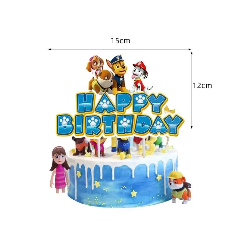 New Paw Patrol Birthday Party Decor Dogs Skye Disposable Tableware Tablecloth Plate Cup Gift Bag Kids Boy Favor Gifts Kids Toys