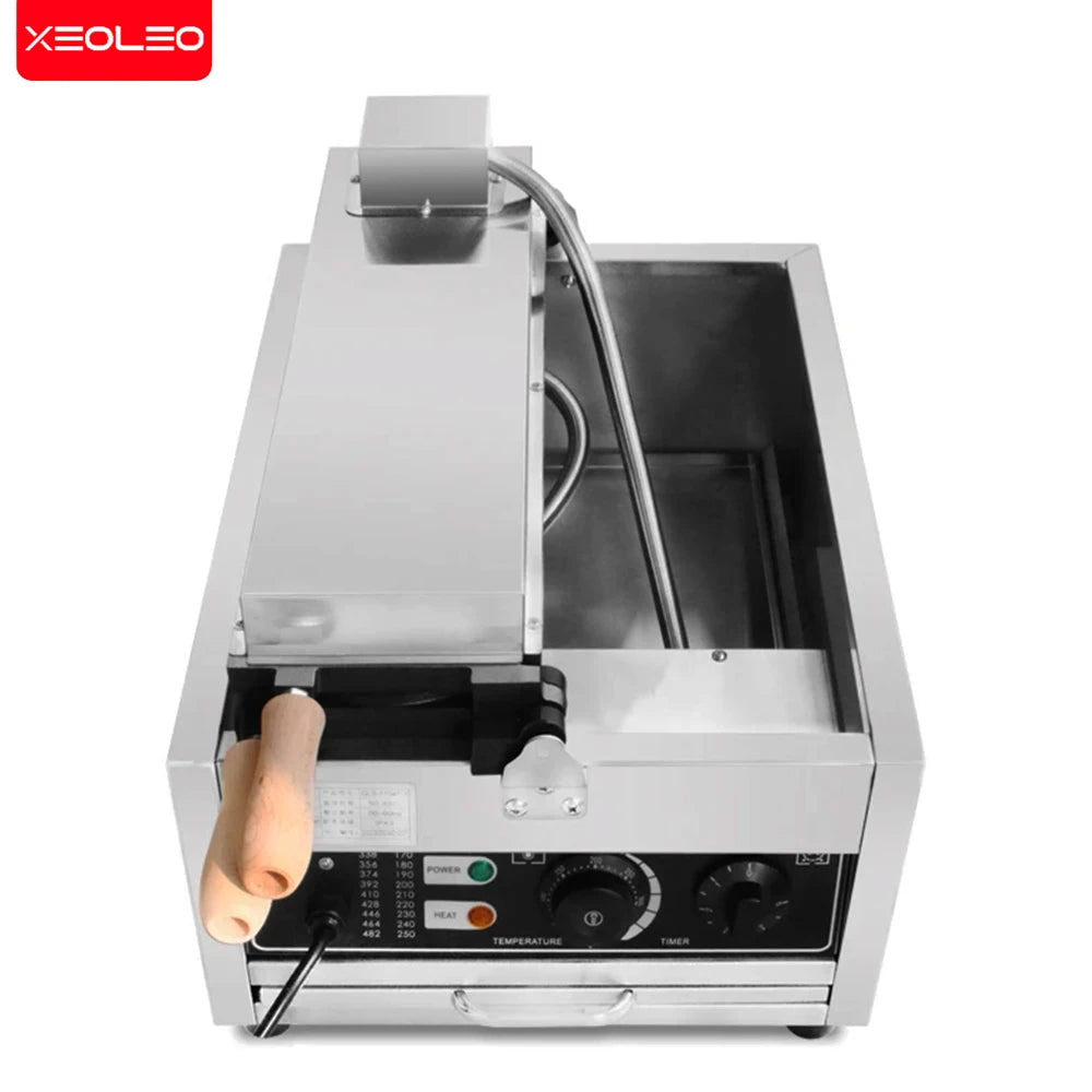 XEOLEO Commerical 4PCS Korean Coin Waffle Maker 3000W Non-stick Coating Gold Coin Bread Waffle Making Maker Electric/Gas