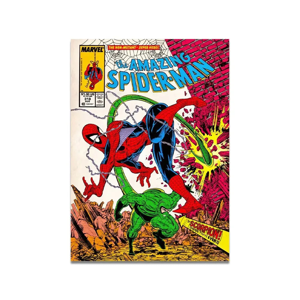 Marvel Vintage Comics Amazing Classic Spiderman Print Wall Art  Amgazine Poster Canvas Paintings Home Decor Pictures Best Gift