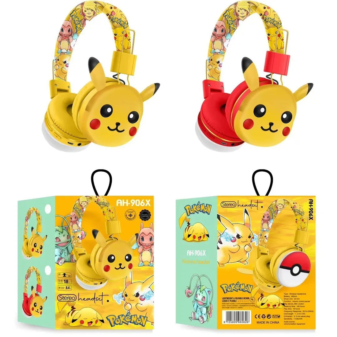 New Pikachu earphones wireless Bluetooth in ear earphones 5.3 gift giving foldable gaming earphones with microphone