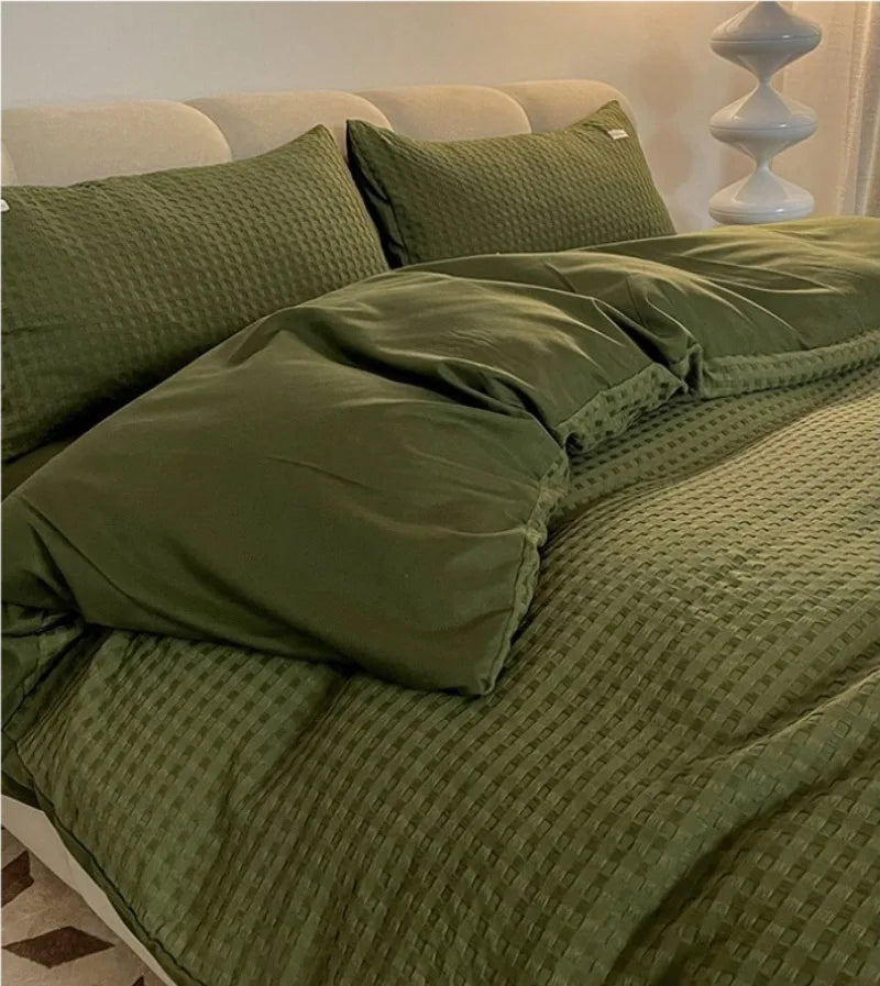 Solid color Duvet Cover set with Pillow Case Bed Sheet Olive Green Quilt Covers Boy Kid Teen Girl Bedding Linens Set King Queen