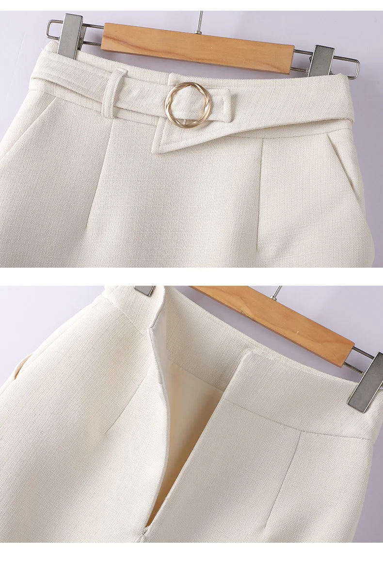 NAVIU Pink Suits Women New 2023 Autumn Fashion Temperament Professional Blazer And Skirt Office Lady Work Wear Two Piece Sets