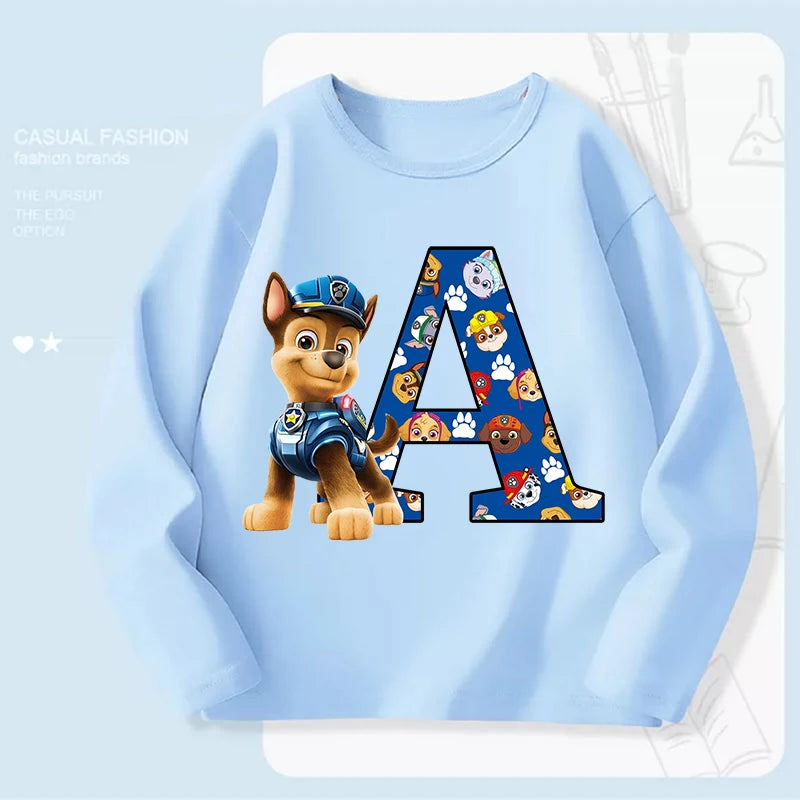 Paws Patrols Chases Child Long Sleeve Boys T-shirt Children Casual Clothing Cartoon Cute Printed Sweatshirt Anime New Kids Gifts