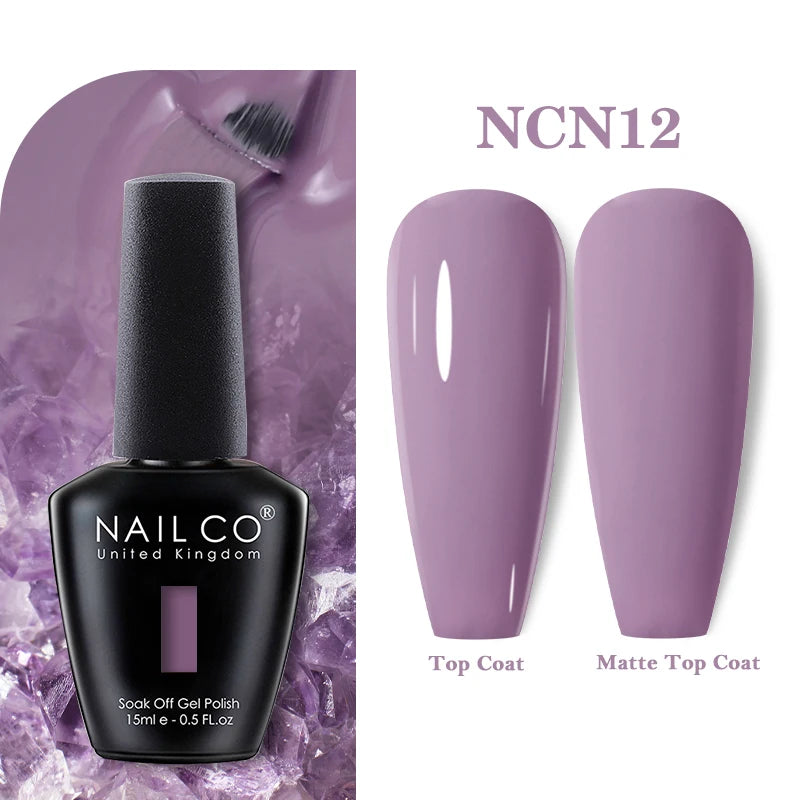 NAILCO Vernis Semi Permanent UV Gel Nail Polish Black White Color Nails Art Manicure TOP BASE Varnish Hybrid Nail Professionals