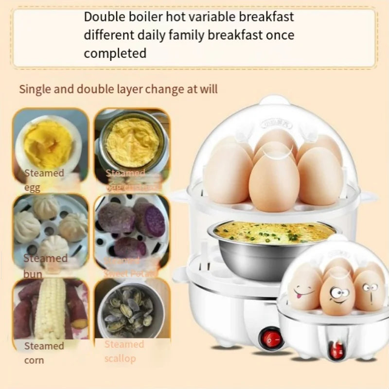 Smart Egg Cooker Electric Egg Boiler Steamer Poacher Compact Mini Kitchen Appliance Perfect for Breakfast and Healthy Meals