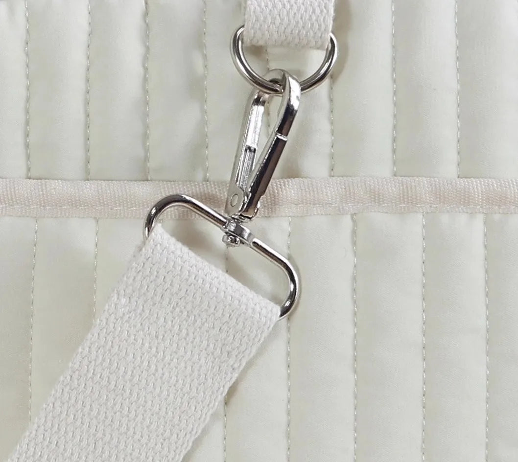 Baby Diaper Bag Cute Bear Flower Embroidery Pattern Mommy Bag Baby Beige Cotton Fabric Zipper Diaper Handbag New Luggage Bag