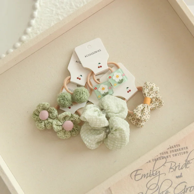 Elastic Hair Bow for Children, Children's Headwear, Hair Accessories for Girls, Cute Hair ties, Lovely Hair Rope, 10Pcs per Lot