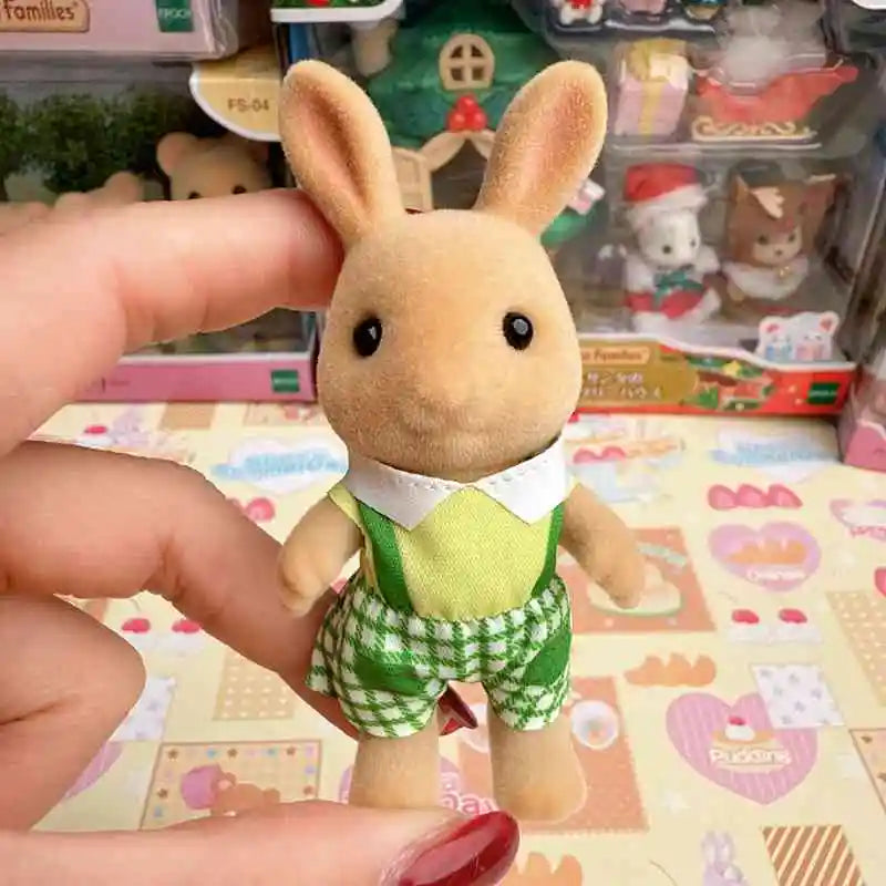 Original Japanese Sylvanian Families New Home Toy Chaisan Flocking Mini Cute Ornament In Stock Doll Toys Kids Gifts