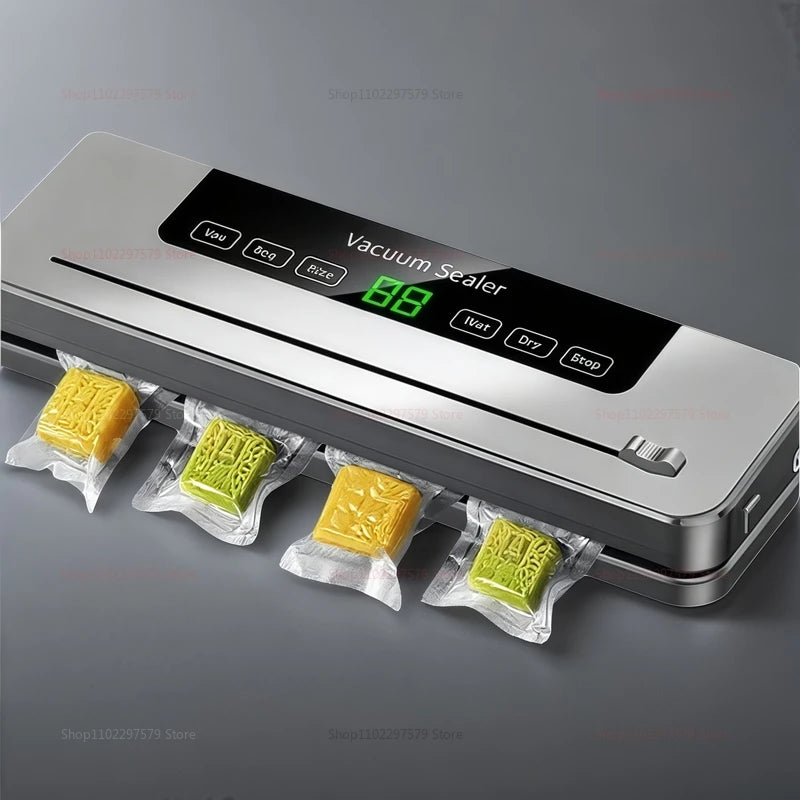 Electric Vacuum Sealer with Built-in Cutter Food Storage Sealer for Kitchen Dry/Wet Wet Food Preservation Sealing Sealer