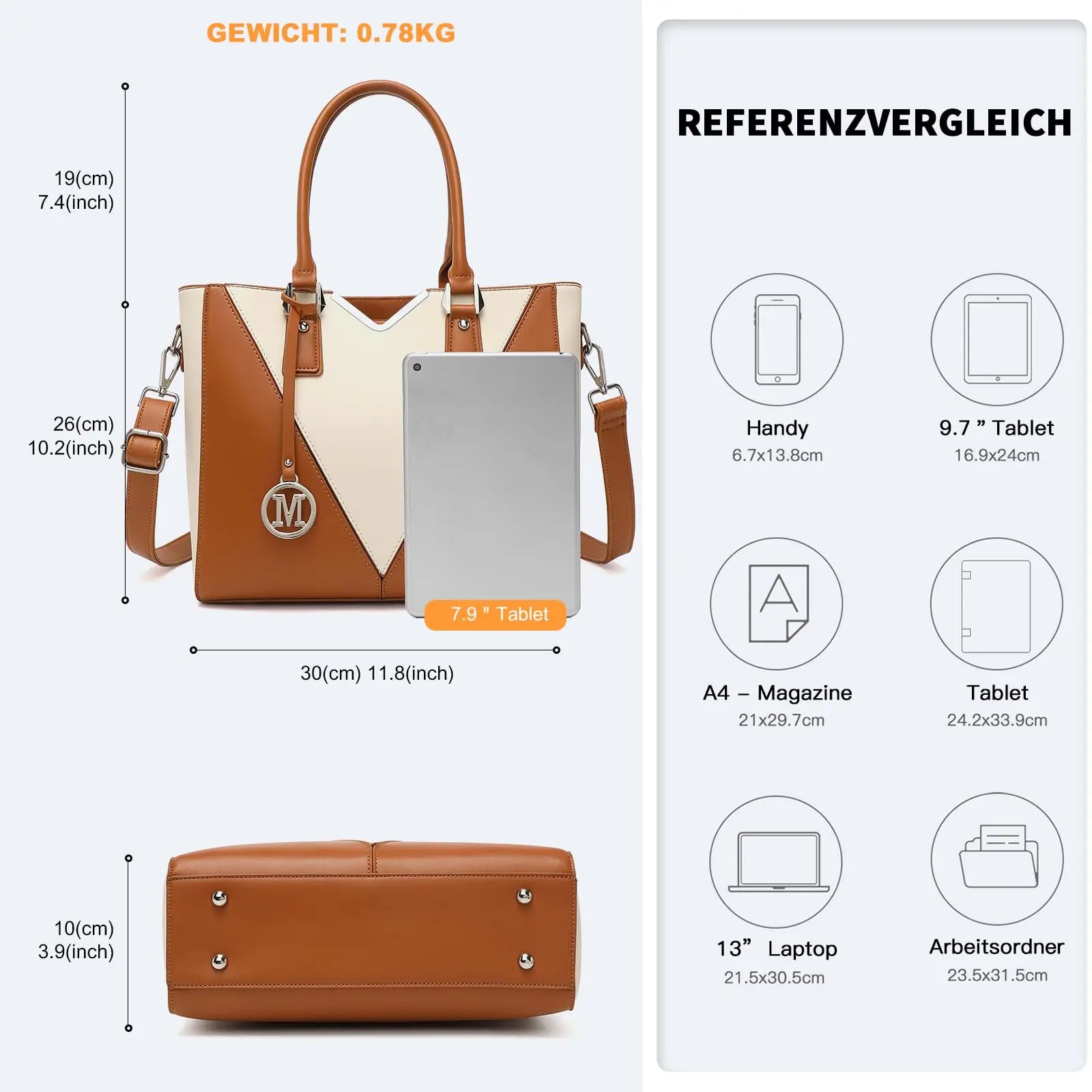 Miss Lulu WOMEN'S Handbag Shoulder bag V Shaped Design Shopper Removable Shoulder belt Synthetic leather