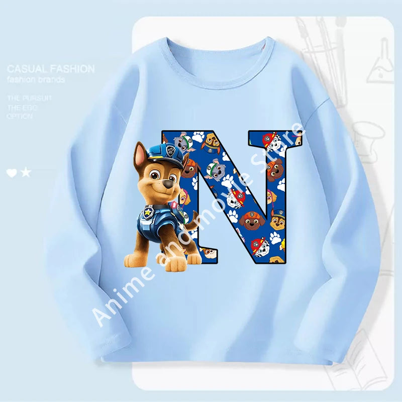 Paws Patrols Chases Child Long Sleeve Boys T-shirt Children Casual Clothing Cartoon Cute Printed Sweatshirt Anime New Kids Gifts