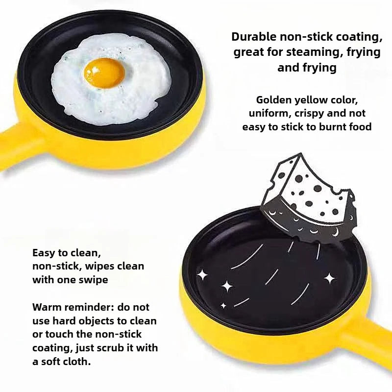 UK/US/EU Countertop Non-Stick Electric Egg and Steak Cooker with Automatic Power Off for Home Breakfast Comes with Wooden Shovel