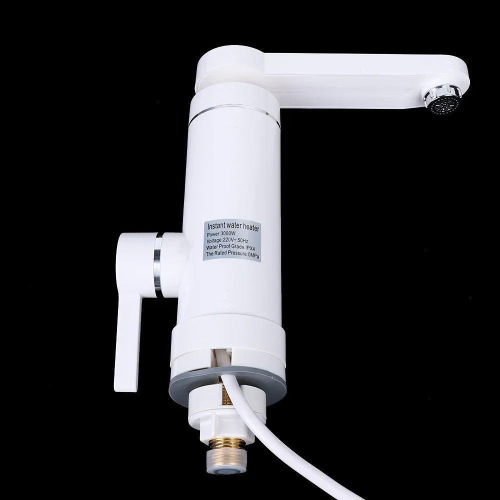 Electric Continuous Heater LED Bathroom Kitchen Instant Warm Water Faucet,360º Rotation Faucet,Single Hand Sink Faucet 3KW