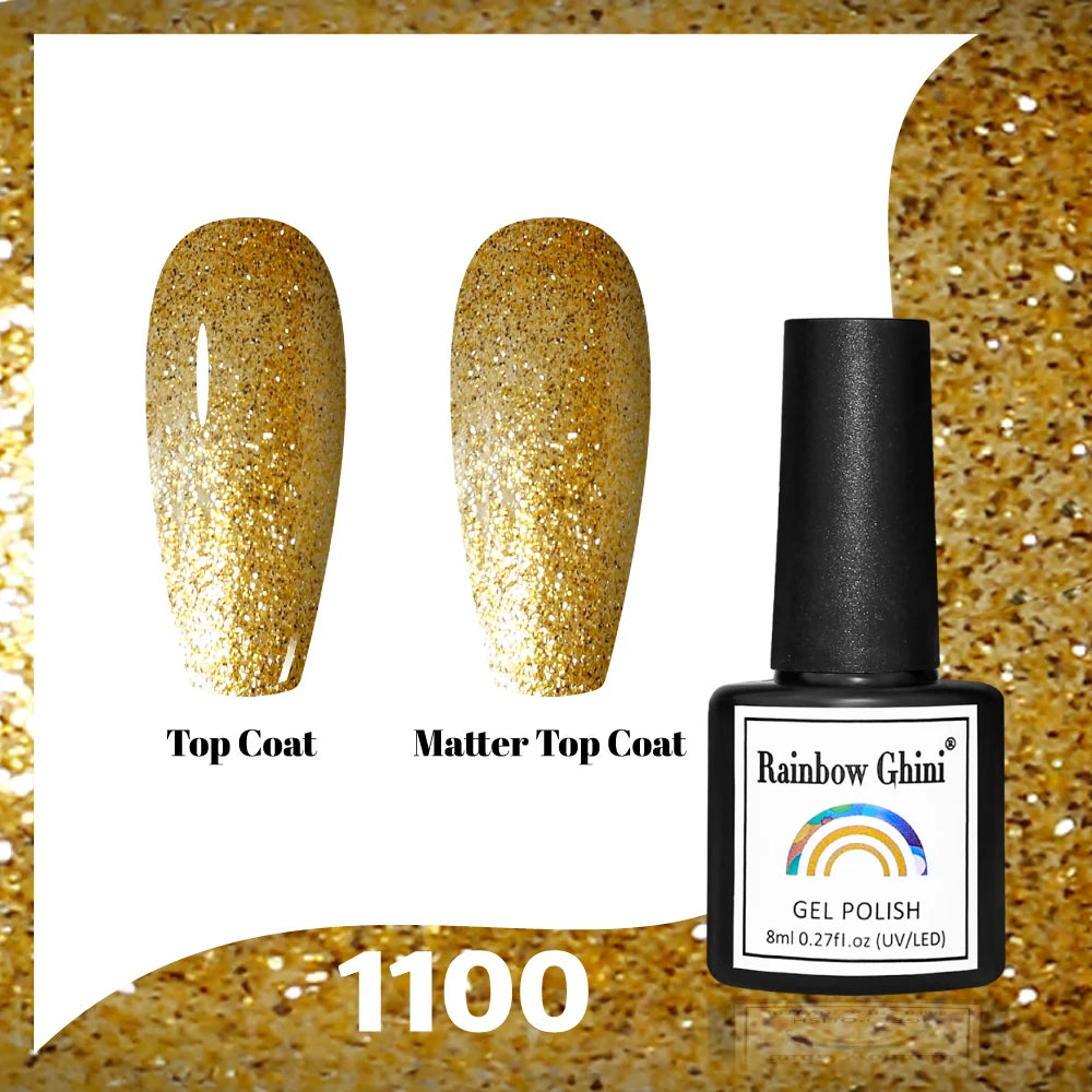 Gel Vernis à ongles semis permanents Paillettes 8Ml 150 couleurs