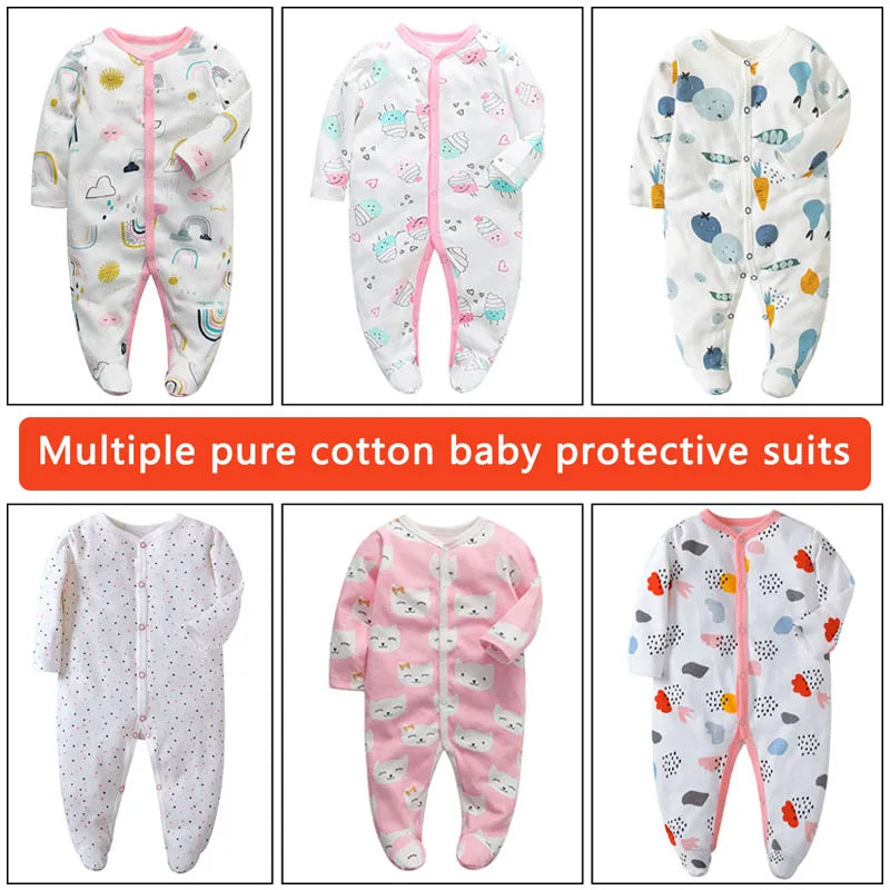 Newborn Infant Baby Boy Girl Jumpsuit 3-12Months Solid Color Long Sleeve Romper Casual Fall Spring Toddelr Clothing Baby Clothin