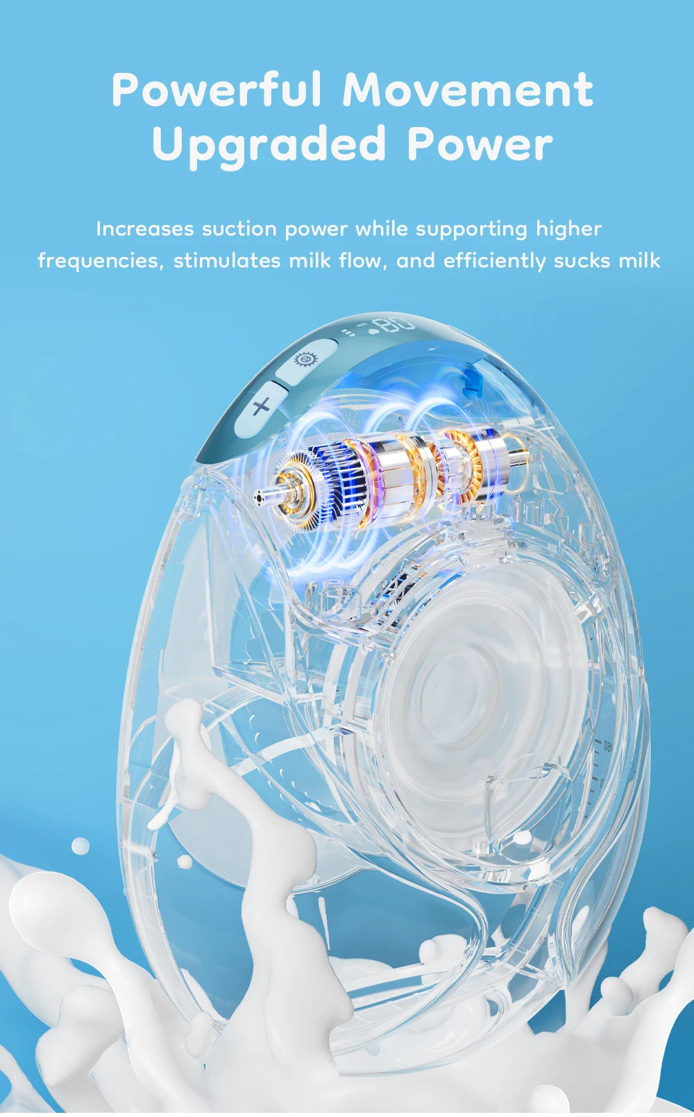 MAMIJOY 2PCS Ultra-thin Wearable Electric Breast Pump Ultra-light Low Noise 3Modes 12 Suction Levels With 18/21/24mm Flange EB51