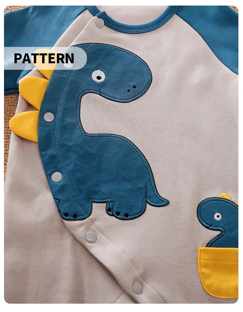 Dinosaur Printed Clothes Spring and Autumn Baby Boys Girls Clothing Cartoon 0-18 months Newborn Baby Newborn Long Sleeve Print