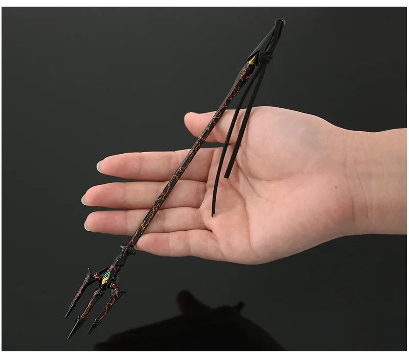 Douluo Continent Weapon Sword  Sea God trident Tang san Anime Weapons Keychain Katana Swords Samurai Weapon Model Gift Boys Toys