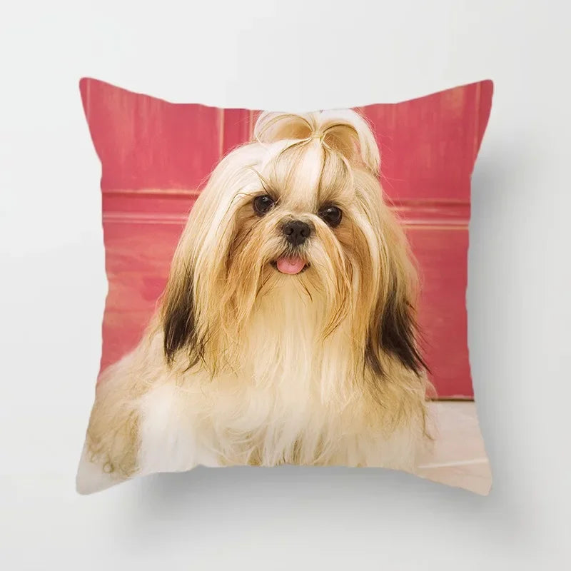 Golden Retriever Pet Dog Pattern Printed Pillow Cover Fashionable Luxury Home Decoration Office Seat Cushion Cover