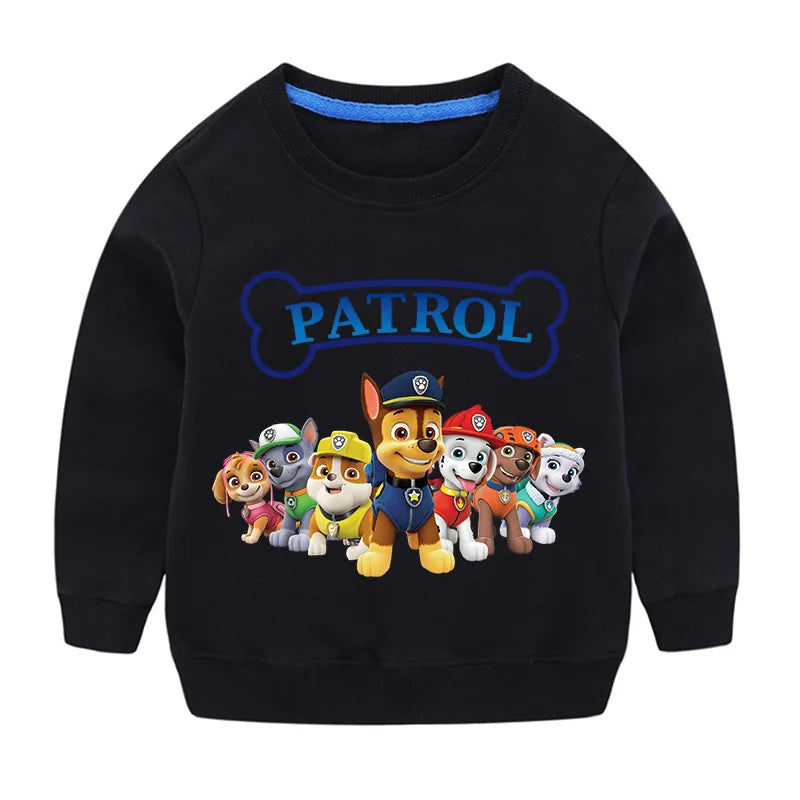2024 Cute Paw Patrol Sport Casual Hooded Sweatshirt Cartoon Paw Patrol Patchwork Pullover Autumn Hood Sportswear Birthday Gifts