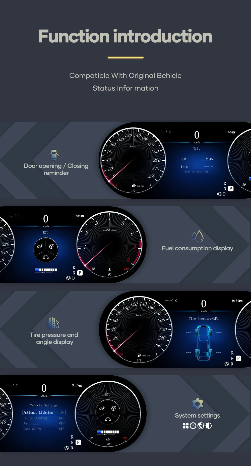 12.3''  Instrument Paneel Cockpit For  Benz C GLC S205 W205 V205 117 X253 2015-2018 Ntg5.0 4.5 5.5Auto Digital Dashboard Cluster