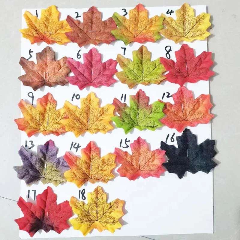 Yannew 500pcs Artificial Fall Maple Leaves Silk Leaf for Craft DIY Thanksgiving Wedding Party Decoration Autumn Home Table Decor