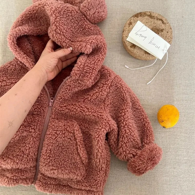 Ircomll New Children Outerwear Baby Long Sleeve Plus Velvet Thick Coat Infant Girl Casual Jacket Toddler Boy Warm Fleece Tops