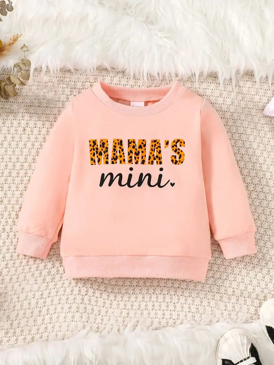 Single piece baby girl baby fashion cute casual English letter printed pink hoodie autumn and winter