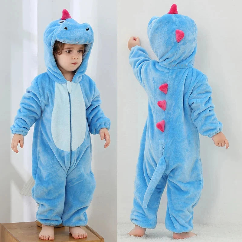 Winter Baby Rompers Baby Pijamas Halloween Ghost Bat Shark Deer Animal Cartoon Hooded Jumpsuits Cosplay Costume Boys Girl Pajama