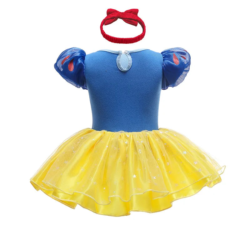Baby Girl Princess Jumpsuit Party Anna Elsa Romper Tutu Snow White Dress Costume Halloween Fancy Fairy Bodysuit For Newborns